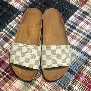 Checkered Slide Sandals